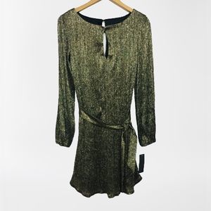City Studio Gold Metallic Flapper Party Dress